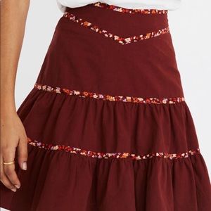 Madewell tiered mini skirt: floral binding